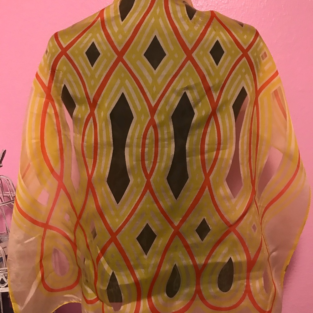 70’s Scarf Sheer Orange & Yellow